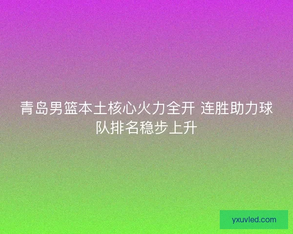 青岛男篮本土核心火力全开 连胜助力球队排名稳步上升